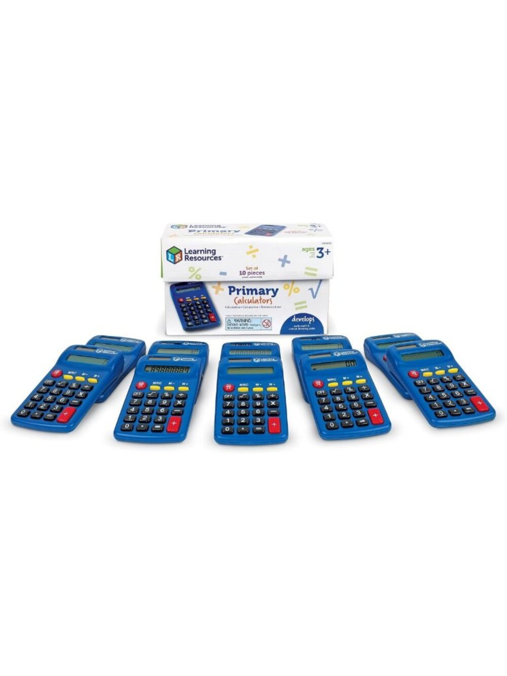Set of 10 Primary Calculators for Kids - Educational Math Tools & Learning Aids